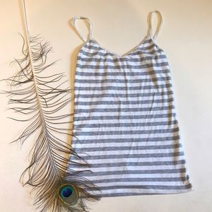 Gray and Cream Striped Tank